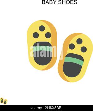 Baby shoes Simple vector icon. Illustration symbol design template for web mobile UI element. Stock Vector