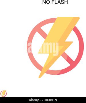 No flash Simple vector icon. Illustration symbol design template for web mobile UI element. Stock Vector