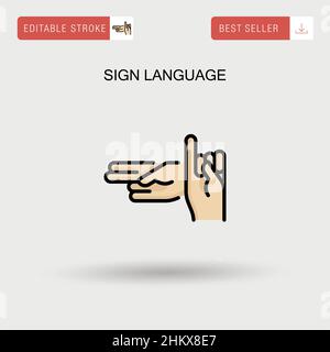 Deaf People Communication Sign Language Vector Illustration Stock ...