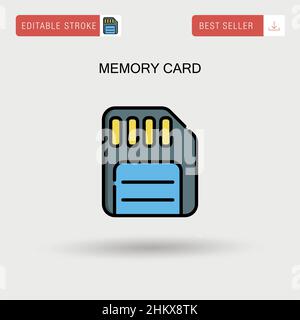 Vector Icon SD card isolated on white background. black silhouette ...