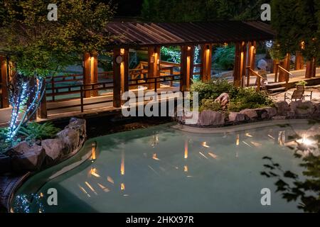 Thermal pool at the Harrison Hot Springs Resort, BC, Canada. Stock Photo