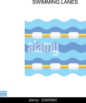 Pool swim lanes top view. Empty water surface Stock Vector Image & Art ...