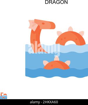 Dragon Simple vector icon. Illustration symbol design template for web mobile UI element. Stock Vector