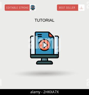 Tutorial Simple vector icon. Stock Vector