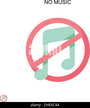 No music Simple vector icon. Illustration symbol design template for web mobile UI element. Stock Vector