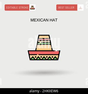 Mexican hat Simple vector icon. Stock Vector