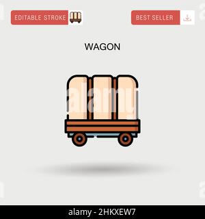 Wagon Simple vector icon. Stock Vector