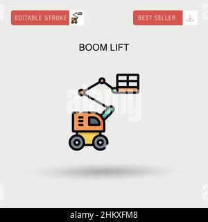 Boom lift Simple vector icon. Stock Vector