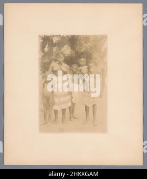 Art inspired by Maroon women and girls, Boschnegerinnen, Portrait of some young Maroon women and girls. Part of a group of 44 photographs of Paramaribo, Suriname and Curaçao, c. 1900-1905, mounted on cardboard and inscribed., Eugen Klein (attributed to), Paramaribo, 1900 - 1905, Classic works modernized by Artotop with a splash of modernity. Shapes, color and value, eye-catching visual impact on art. Emotions through freedom of artworks in a contemporary way. A timeless message pursuing a wildly creative new direction. Artists turning to the digital medium and creating the Artotop NFT Stock Photo