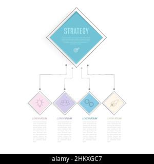 Infographics. Visualization of business data, projects, trainings, development plans and strategies. Pictograms of processes. Flat style. Stock Vector