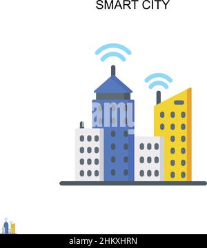 Smart city Simple vector icon. Illustration symbol design template for web mobile UI element. Stock Vector