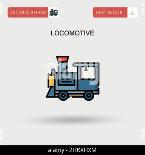 Locomotive Simple vector icon. Stock Vector