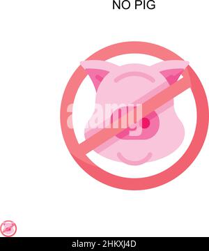 No pig Simple vector icon. Illustration symbol design template for web mobile UI element. Stock Vector