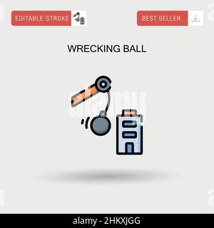 Wrecking ball Simple vector icon. Stock Vector