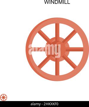 Windmill Simple vector icon. Illustration symbol design template for web mobile UI element. Stock Vector