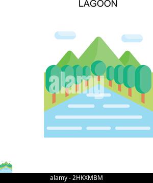 Lagoon Simple vector icon. Illustration symbol design template for web mobile UI element. Stock Vector