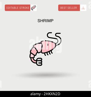 Shrimp. Icon. Logo. Prepared seafood. Isolated prawn on white ...