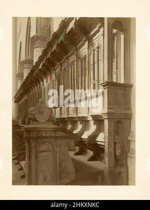 Art inspired by Choir stalls in the Great or Our Lady's Church in Dordrecht, anoniem (Monumentenzorg) (attributed to), A.J.M. Mulder, Grote of Onze-Lieve-Vrouwekerk, c. 1880 - c. 1910, photographic support, cardboard, albumen print, height 231 mm × width 170 mm, Classic works modernized by Artotop with a splash of modernity. Shapes, color and value, eye-catching visual impact on art. Emotions through freedom of artworks in a contemporary way. A timeless message pursuing a wildly creative new direction. Artists turning to the digital medium and creating the Artotop NFT Stock Photo
