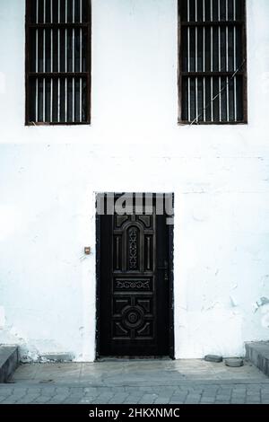 Ancient Door with Ornaments in Oman muscat Stock Photo