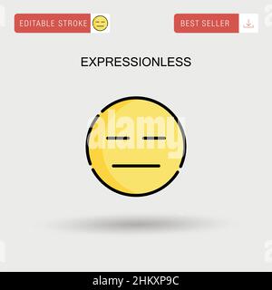 Expressionless Simple vector icon. Stock Vector