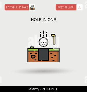 Hole in one Simple vector icon. Stock Vector