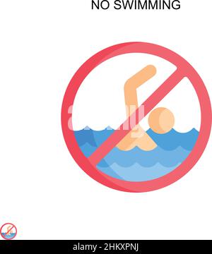 No swimming Simple vector icon. Illustration symbol design template for web mobile UI element. Stock Vector