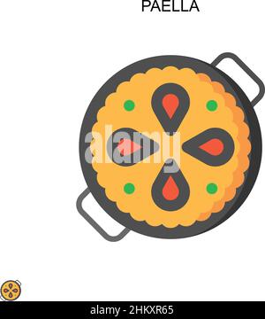 Paella Simple vector icon. Illustration symbol design template for web mobile UI element. Stock Vector