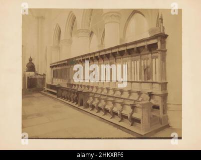 Art inspired by Choir stalls in the Grote Kerk in Dordrecht, Dordrecht. Intérieur de l'Eglise, Grote of Onze-Lieve-Vrouwekerk, c. 1875 - c. 1900, cardboard, albumen print, height 227 mm × width 280 mm, Classic works modernized by Artotop with a splash of modernity. Shapes, color and value, eye-catching visual impact on art. Emotions through freedom of artworks in a contemporary way. A timeless message pursuing a wildly creative new direction. Artists turning to the digital medium and creating the Artotop NFT Stock Photo