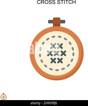 Cross stitch Simple vector icon. Illustration symbol design template for web mobile UI element. Stock Vector