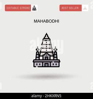 Mahabodhi Simple vector icon. Stock Vector