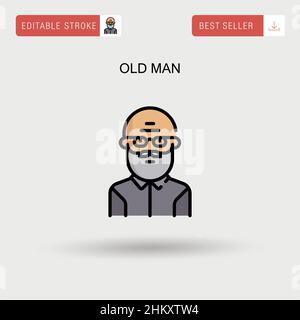 Old man Simple vector icon. Stock Vector