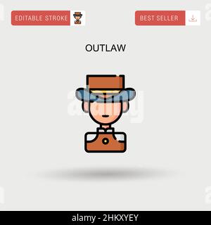 Outlaw Simple vector icon. Stock Vector