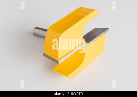 Planing bit for router and cnc machines on white background Stock Photo