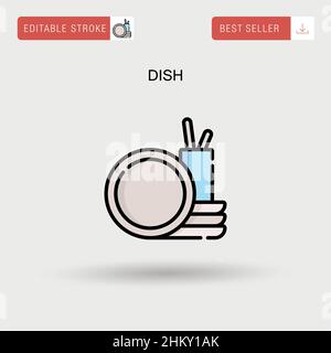 Dish Simple vector icon. Stock Vector