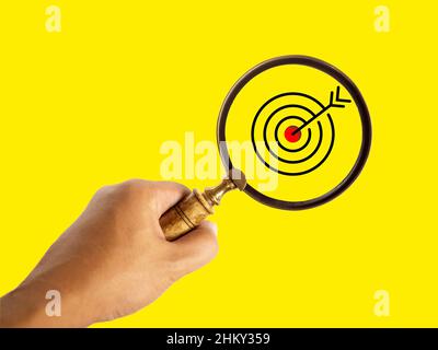 Target Board Inside Of Magnifier Glass For Focus Business