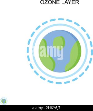 Ozone layer Simple vector icon. Illustration symbol design template for web mobile UI element. Stock Vector
