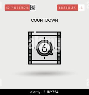 Countdown Simple vector icon. Stock Vector