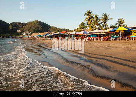 Beach Restaurant. Manzanillo beach. Pacific Ocean. Colima. Mexico, North America Stock Photo