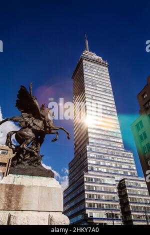 Latinoamericana tower, Mexico City. North America Stock Photo