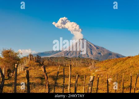Volcano of Fire. Colima. Mexico, North America Stock Photo