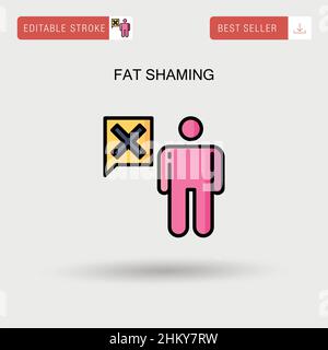 Fat shaming Simple vector icon. Stock Vector