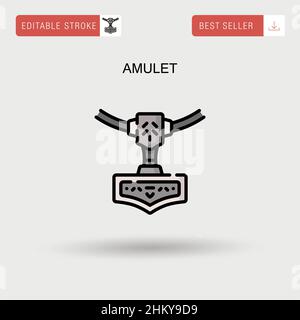 Amulet Simple vector icon. Stock Vector