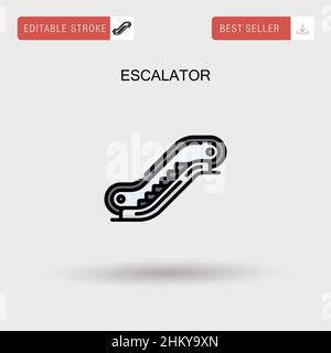 Escalator Simple vector icon. Stock Vector