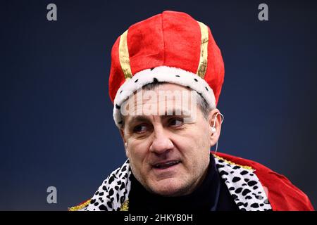 Milan, Italy. 05 February 2022. Former player Christian Vieri looks on at the end of the Serie A football match between FC Internazionale and AC Milan. Credit: Nicolò Campo/Alamy Live News Stock Photo