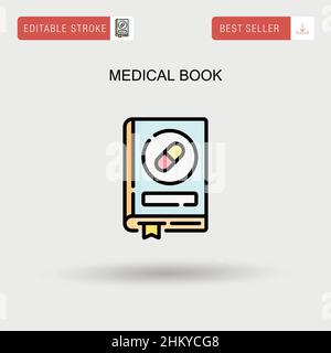 Medical book Simple vector icon. Stock Vector