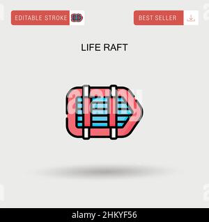 Life raft Simple vector icon. Illustration symbol design template for ...