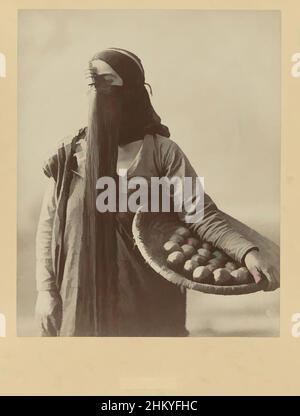 Art inspired by Studio portrait of a fellahin woman, E 100. Fellah woman, No 416. Femme fellahine, The photograph is part of the photographic series from Egypt collected by Richard Polak., Egypte, c. 1895 - c. 1915, photographic support, paper, albumen print, height 278 mm × width 218, Classic works modernized by Artotop with a splash of modernity. Shapes, color and value, eye-catching visual impact on art. Emotions through freedom of artworks in a contemporary way. A timeless message pursuing a wildly creative new direction. Artists turning to the digital medium and creating the Artotop NFT Stock Photo