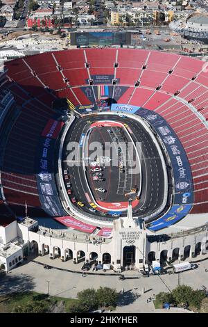 Los Angeles, Ca. 5th Feb, 2022. Aerial View of Los Angeles Memorial Coliseum a day prior to the start of NASCAR pre-season's Clash At Daytona RC exhibition event on February 5, 2022 in Los Angeles, California. Credit: Mpi34/Media Punch/Alamy Live News Stock Photo