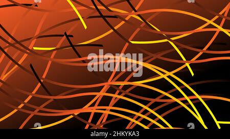 Dark orange background wrapped in wavy line pattern design Stock Vector