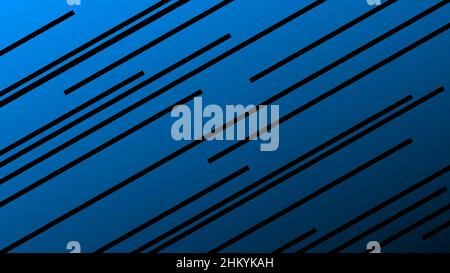 Blue background with black straight line pattern Stock Vector